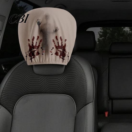 Легко установить Аксессуары для автокресел Универсальный чехол, Чехлы на подголовник в стиле Хоррор, Дышащие элементы отделки салона Эластичный стиль для седана, грузовика,