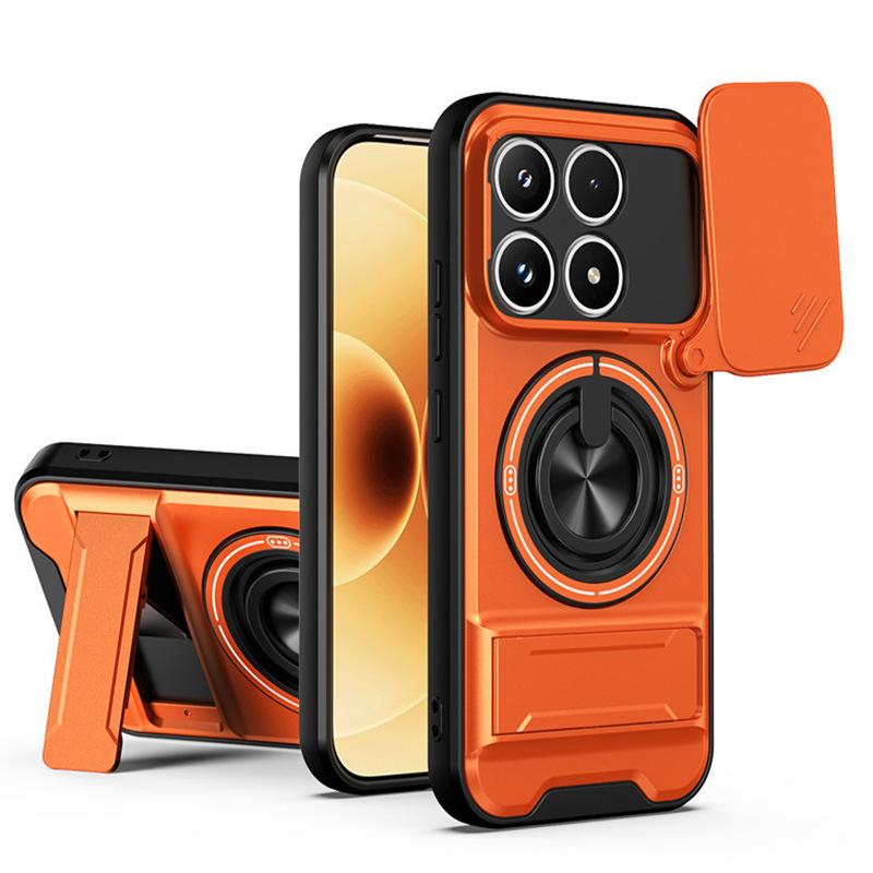 Для Xiaomi Poco F8 Ultra X8 Pro Max F8 Pro 17 Pro A7 Pro Чехол со сдвижной крышкой камеры Защита объектива с вращающимся на 360° кольцом-подставкой Ударопрочный Телефон