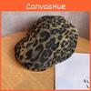 Leopard Trendy Retro Print Flat Cap Windproof Warm Travel Features Looks Casual