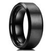 Fashion Men's 8mm Gold Color Groove Beveled Edge Tungsten Wedding Carbon Fiber Ring Punk Gear Wheel Stainless Steel Ring For Men