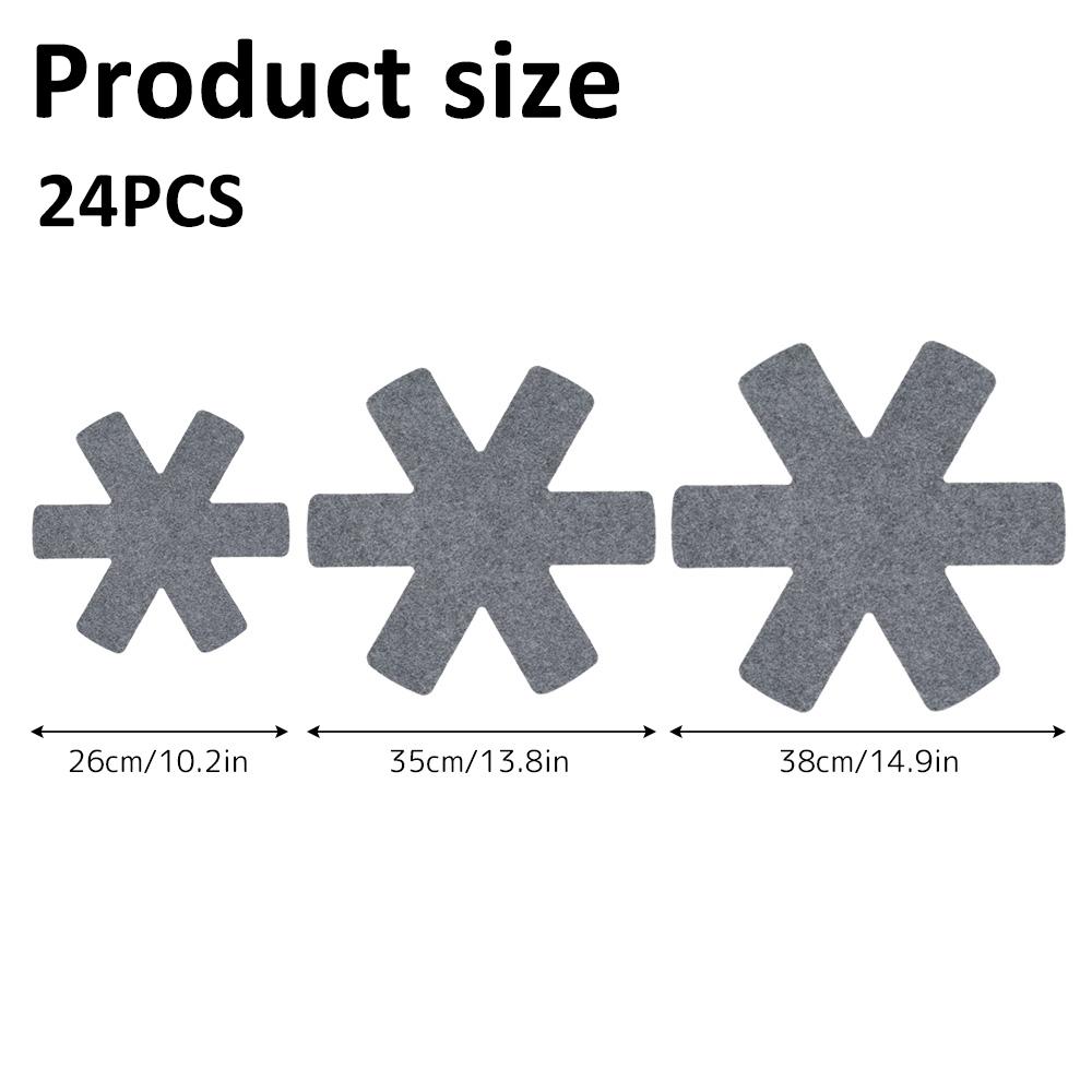 12/24 Pcs Pot and Pan Protectors Non-woven Pot Dividers Pad 3 Sizes Pans Separator Pads for Protecting Separators Pads Cookware