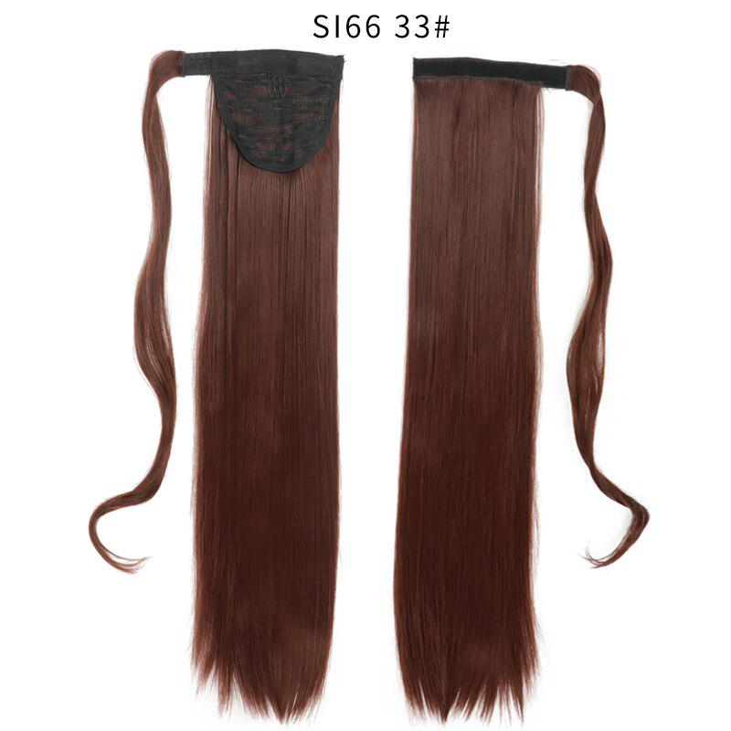 LISI HAIR Long Straight Wrap Around Clip In Ponytail Hair Extension Heat Resistant Synthetic Pony Tail Fake Hair