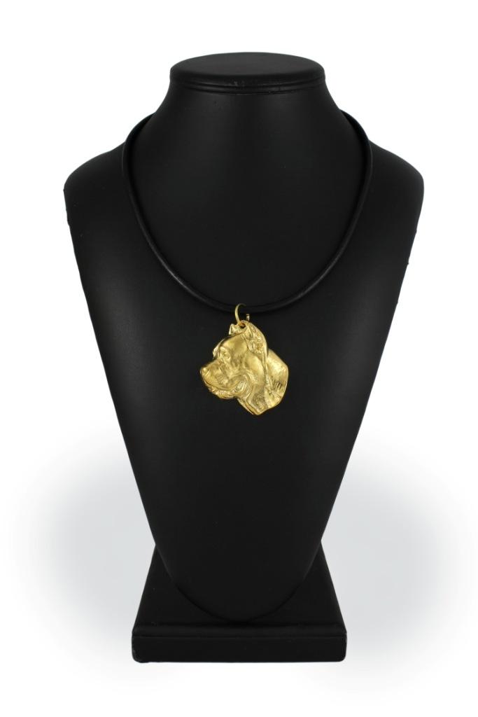 Кане Корсо, Итальянский Кане Корсо - брелок и колье с собакой в ​​коробочке, качественное позолоченное изделие, бренд Art-Dog