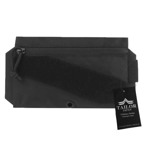 TAILOR JAPAN Utility Velcro Pouch, Airsoft Pouch, Tactical Pouch, Military Pouch, 1000D Nylon (Black)
