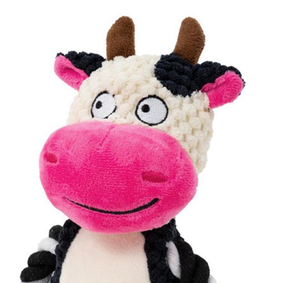 Плюшевая жевательная игрушка для собаки, пищащая плюшевая игрушка-животное для собаки, мягкие чучела с веревочными лапами, игрушка для прорезывания зубов щенка для агрессивных жевателей