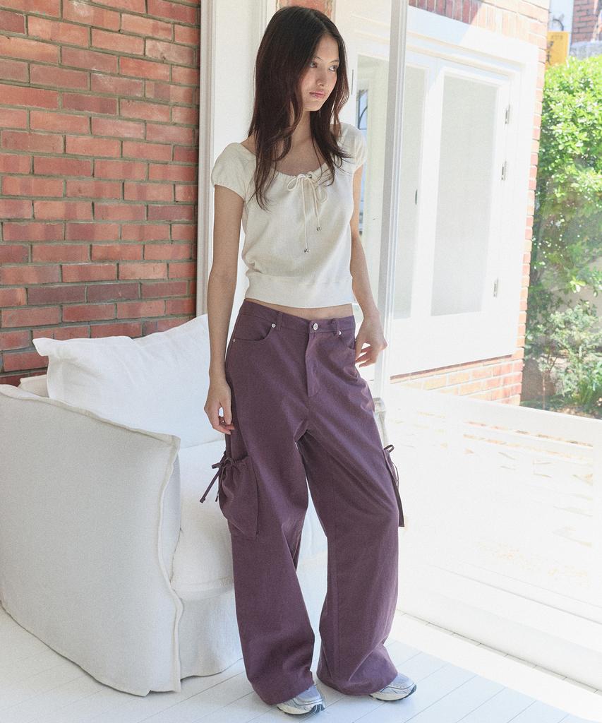 MARGARIN FINGERS Strap Cargo Pants (Purple)