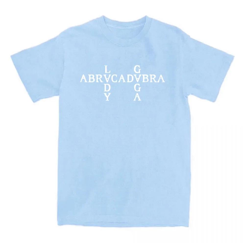 Abracadabra Lady Gaga Mayhem Album Tshirts Short Sleeve Round Neck Wounisex Tshirt Cotton Tees Camisetas Casual Hip Hop Streetwear