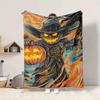1pc Halloween Pumpkin Print Blanket   Lightweight Flannel Throw Blanket For Sofa, Bed, Living Room, Office, Outdoor Travel, Camping