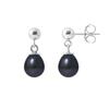 Earrings - - Comet - Black Cultured Pearls - 6-7 Mm - 925 Silver