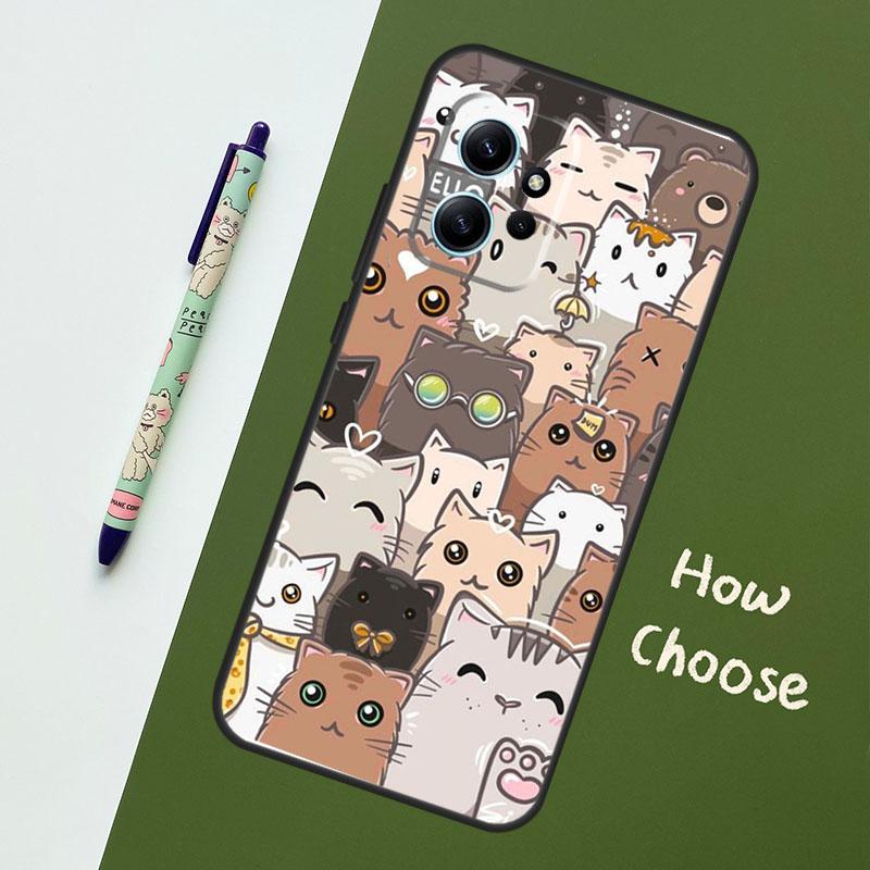 Funny Cute Cats Case For Xiaomi Redmi Note 12 11 10 8 9 Pro 9S 10S 11S 12S Cover For Redmi 12 9C 10C 12C