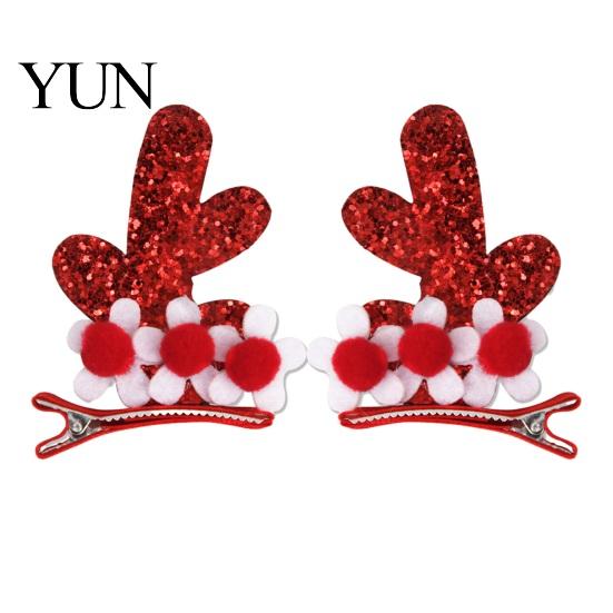 Reindeer Antler Hair Clips for Women Christmas Girls, Xmas Festive Cute Headpiece Kids Barrettes, Holiday Accessories Party Cosplay Photo Props