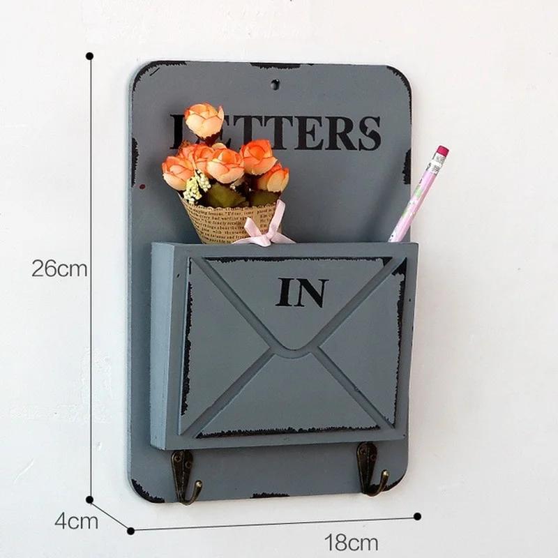 Творческий ящик для хранения многофункциональных ключей, крючки для подвешивания, конверты, всякая всячина, ретро-полка, деревянные коробки, винтажное украшение для стен дома