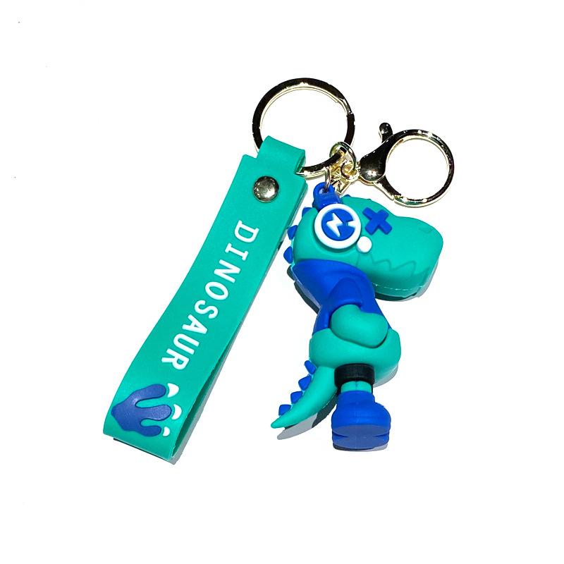 Cartoon Lightning Music Dinosaur Keychain Doll Pendant Animation Keychain Student Schoolbag Pendant