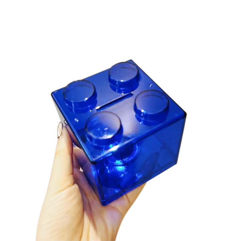 Строительный блок, ящик для хранения игрушек, прозрачный пластиковый блок в форме копилки, ящик для хранения монет, штабелируемый резервуар для хранения мелочей