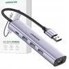 Adapter Ugreen 5W1 Usb-A To 3X Usb 3.0 + Rj45 + Usb-C  Cm475(Gray)