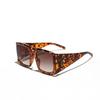 Glasses Oversized Frame Sunglasses Men, Diamond-Encrusted Leopard Print High-End Square Sunglasses Women