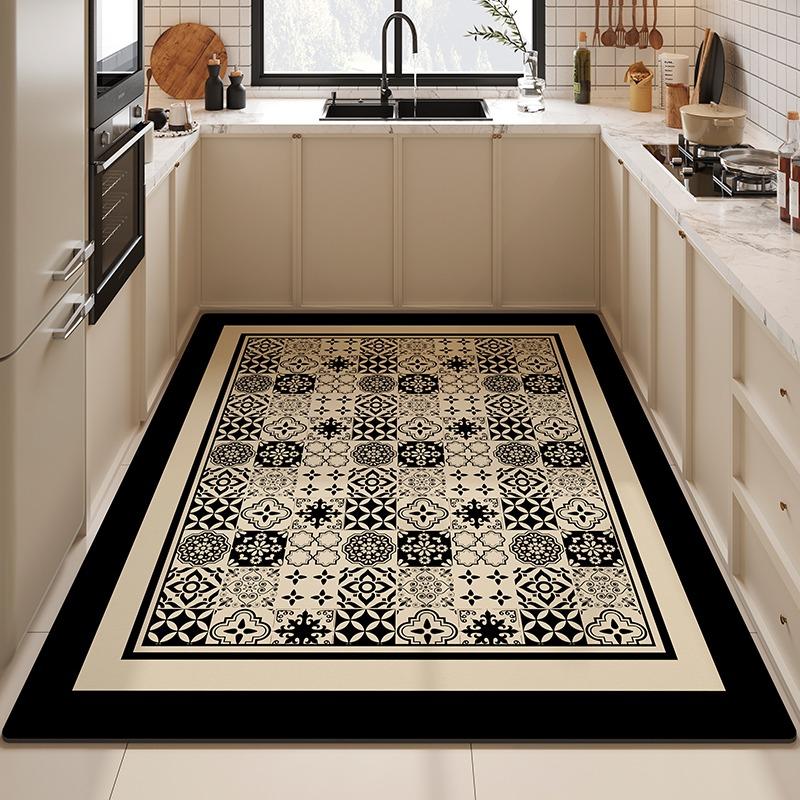 Коврик для кухни из ПВХ, водонепроницаемый, кожаный, нескользящий, маслостойкий, специальные коврики, большой коврик, легко чистится, Alfombra De Cocina
