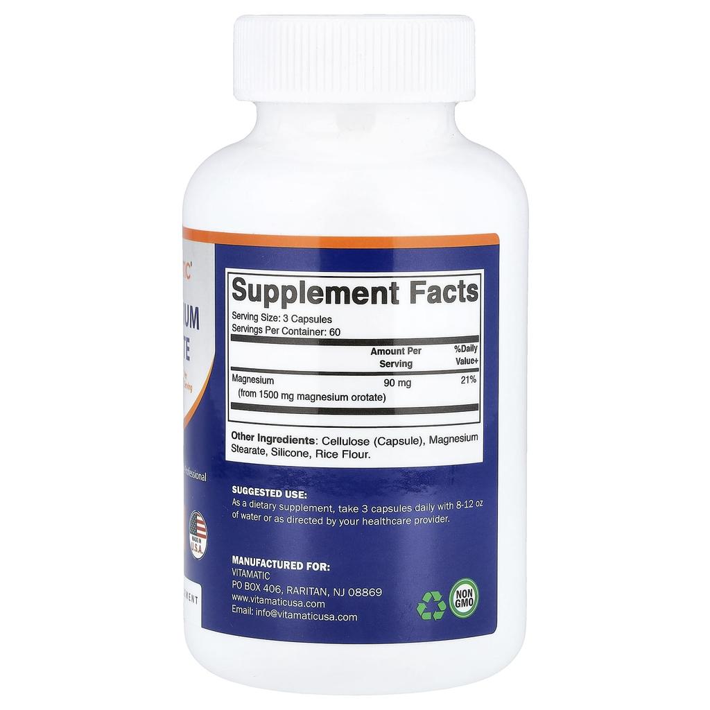Vitamatic Оротат магния, 180 капсул (500 мг в капсуле)