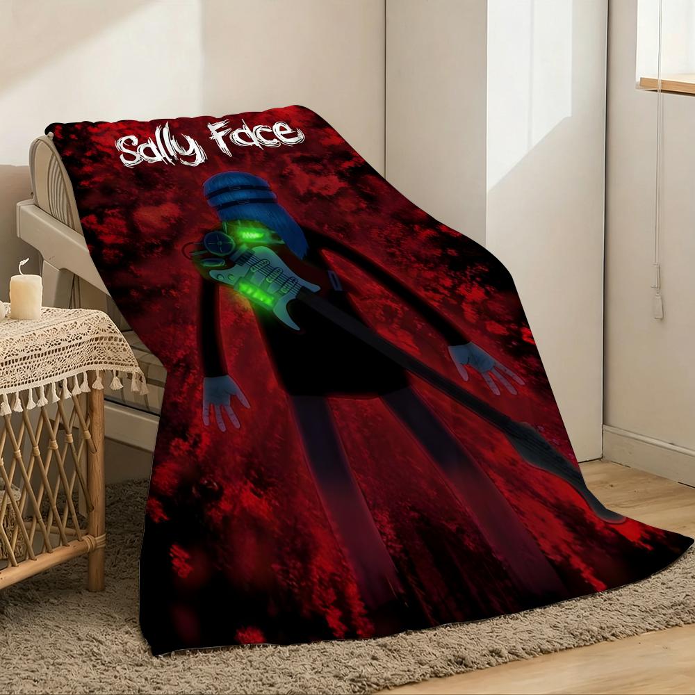 Thriller Game Ssally Face Throw Lightweight 240G Flannel Blanket Soft Skinfriendly For Summer Cooling