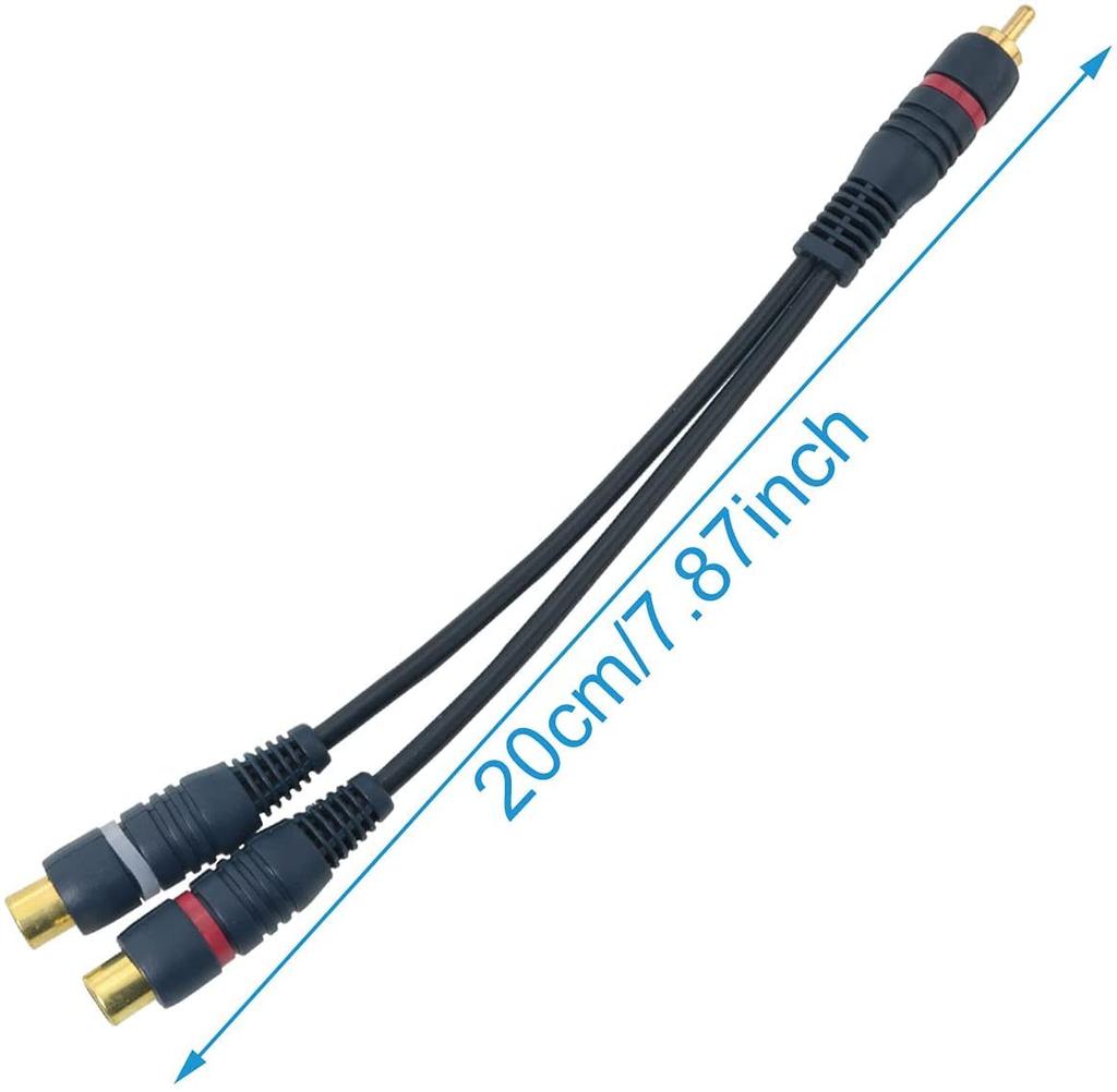 YFFSFDC RCA-разветвитель RCA-папа на 2 RCA Видео RCA Аудио Моно в Стерео Сабвуфер Золотой для Автомобиля Автомобильная Навигация Задняя часть Кабеля, Мама, Аудио, Y-образный Кабель,