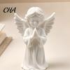 Кремовая Эстетичная Статуэтка для Спальни, 3D-печатная Статуэтка Молящегося Ангела, Элегантная Матовая Белая Фигурка Херувима с Детализированным Устойчивым Широким Основанием, Декорация