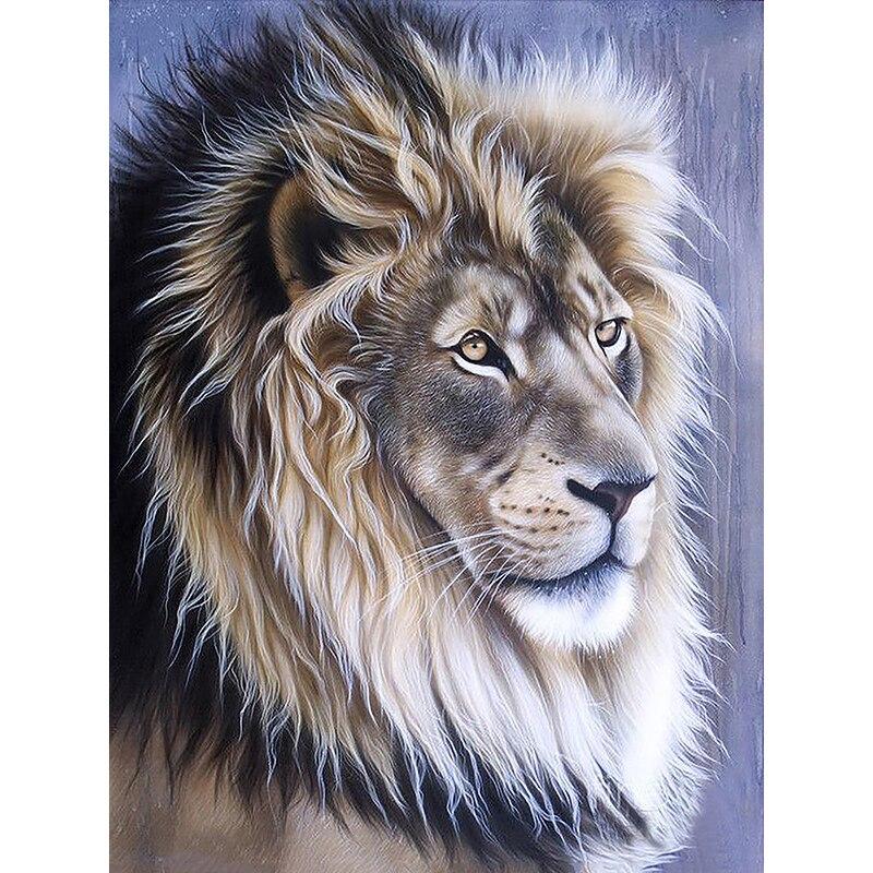 Diy Painting 5d New Diamond Lion Diamond Embroidery Animals Full Round Drill Crafts Home Decor Manual Gift