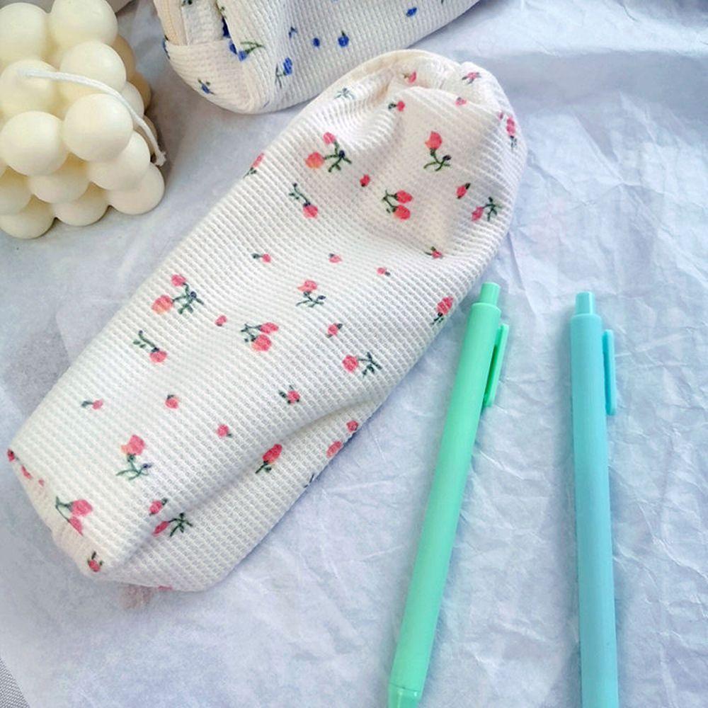 Women Makeup Bag Fresh Style Pen Box Pen Holder Small Flowers Pencil Bag Pencil Cases Storage Bags