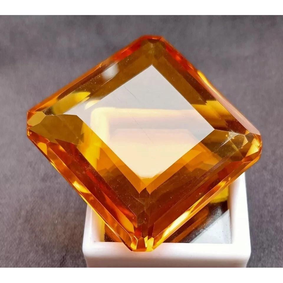 Certified Shinny Tourmaline Amazing Orange Square 126-128 Ct Beautiful Gemstone