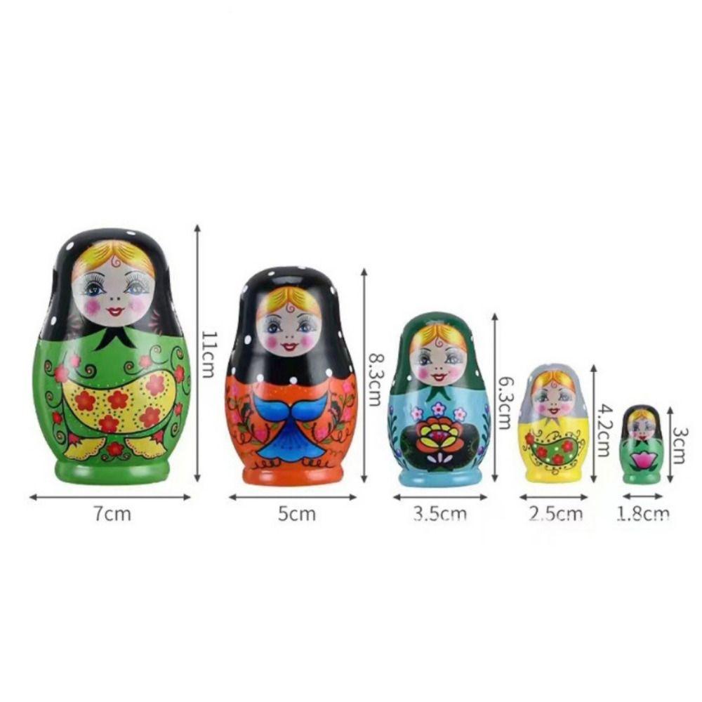 Деревянные матрешки 5 слоев, складывающиеся куклы, рождественский фестиваль, подарок, матрешка, игрушки, декор, поделки
