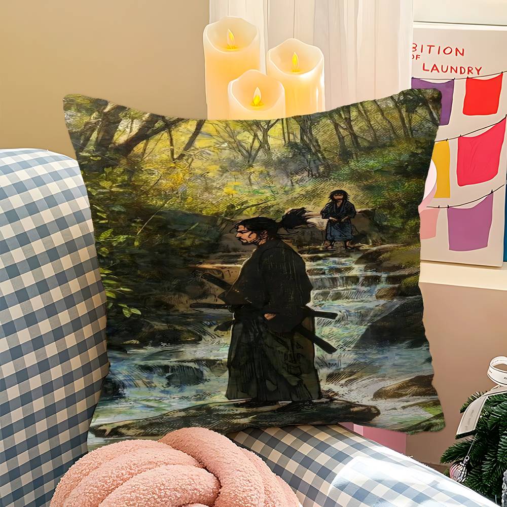 Anime Miyamoto Musashi Vagabond Bushido Warrior pillow cover sofa cushion cover home room decoration children gift