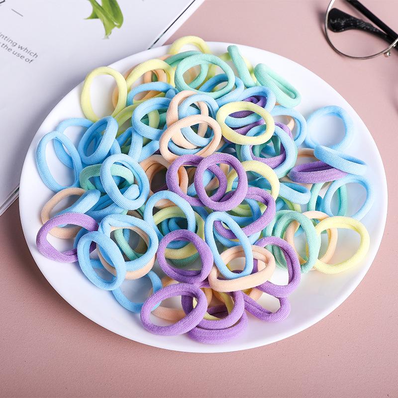 2.5cm Children's No-Damage Hair Ties, Seamless Scrunchies, Baby Headbands, Rubber Bands - Pack of 50