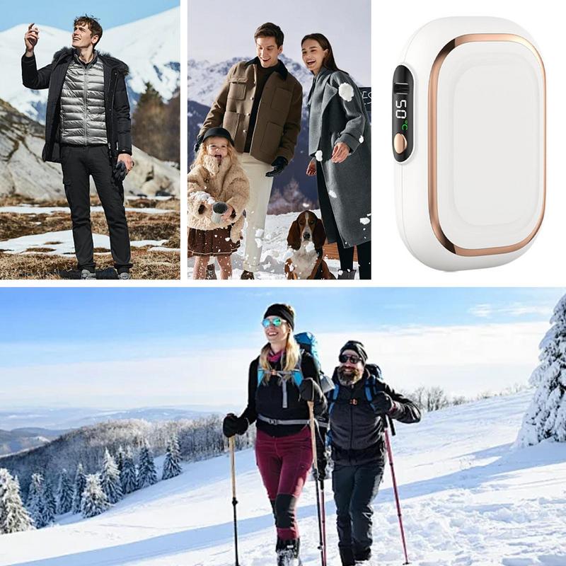 2-в-1 Ручной обогреватель Портативный Power Bank Аккумулятор 1500 мАч Дисплей температуры Регулируемый Портативный ручной обогреватель Зимний обогреватель
