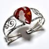 Noreena Jasper Gemstone 925 Посеребренный браслет-манжета ручной работы