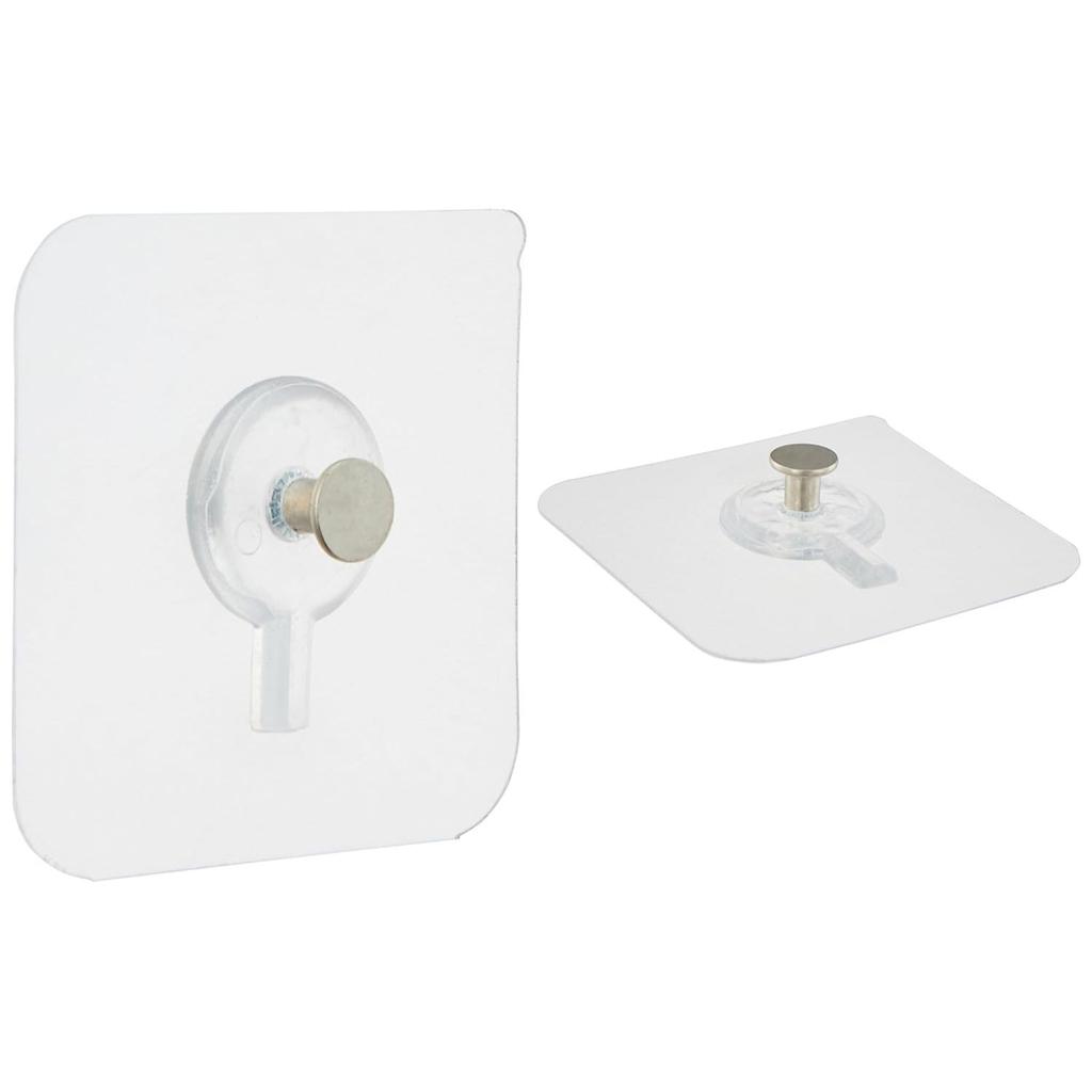 PVC Heavy-Duty Adhesive Wall Photo Frame Hooks|for Hanging Clothes, Hats, Keys, and More (Pack of 10), Transparent