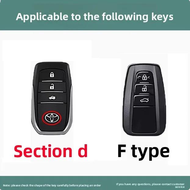 GQUL6 Zinc Alloy Leather Car Key Case Cover Shell for Toyota CHR Hilux Fortuner Land Cruiser 200 Camry Corolla Crown RAV4 Highland