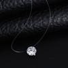 Прозрачная невидимая леска круглый циркон кристалл для женщин очаровывает любовь ожерелье цепочка ключица ювелирные изделия рождественский подарок