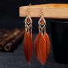 Women Drop Earrings Synthetic Feather Bohemia Creative Tassels Dangle Earrings Dangle Earrings Prom Jewelry