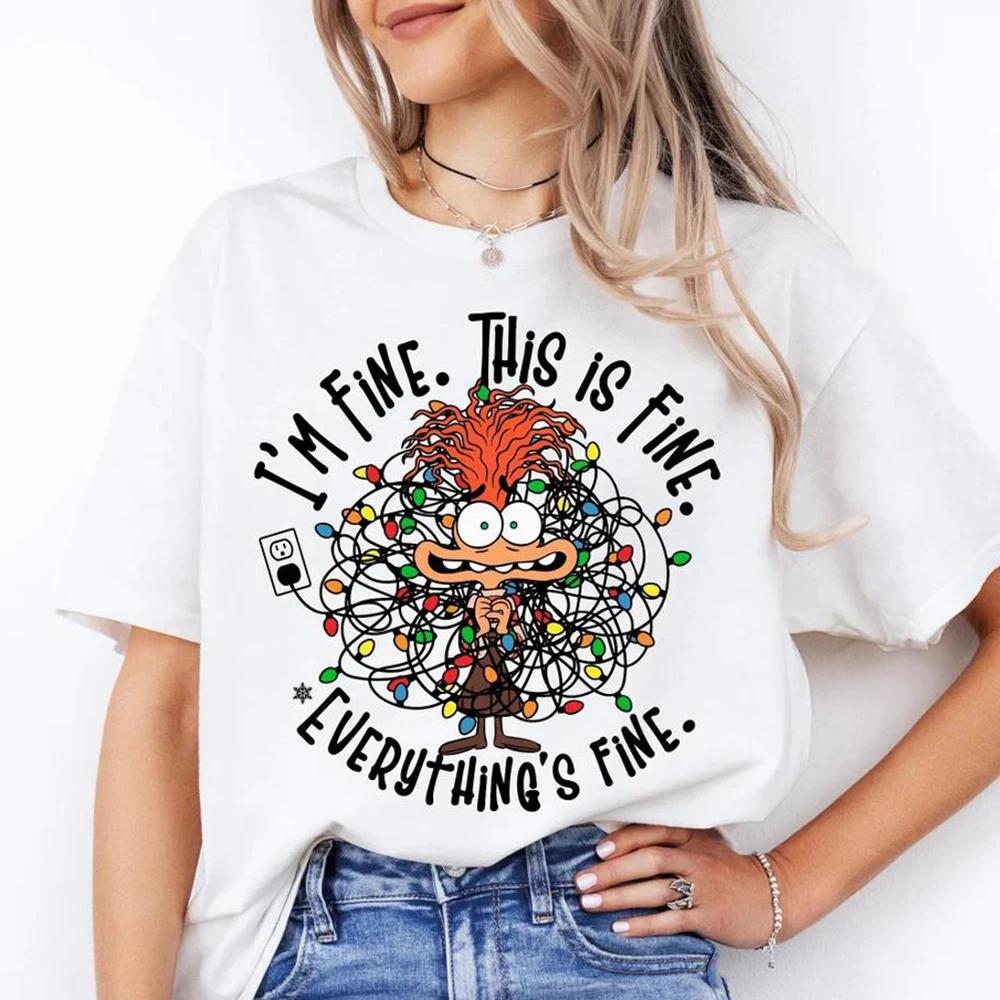 Anxiety Christmas Shirt Everything Is Fine TShirt Inside Out Emotions Tee Unisextal Health Christmas Shirt Xmas Matching Tops Gift