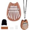 Mini Kalimba Thumb Piano, 8-Key Portable Piano Pendant, Made of Premium Wood, Finger Piano, Finger Percussion Instrument, Finger Music Box, Begi