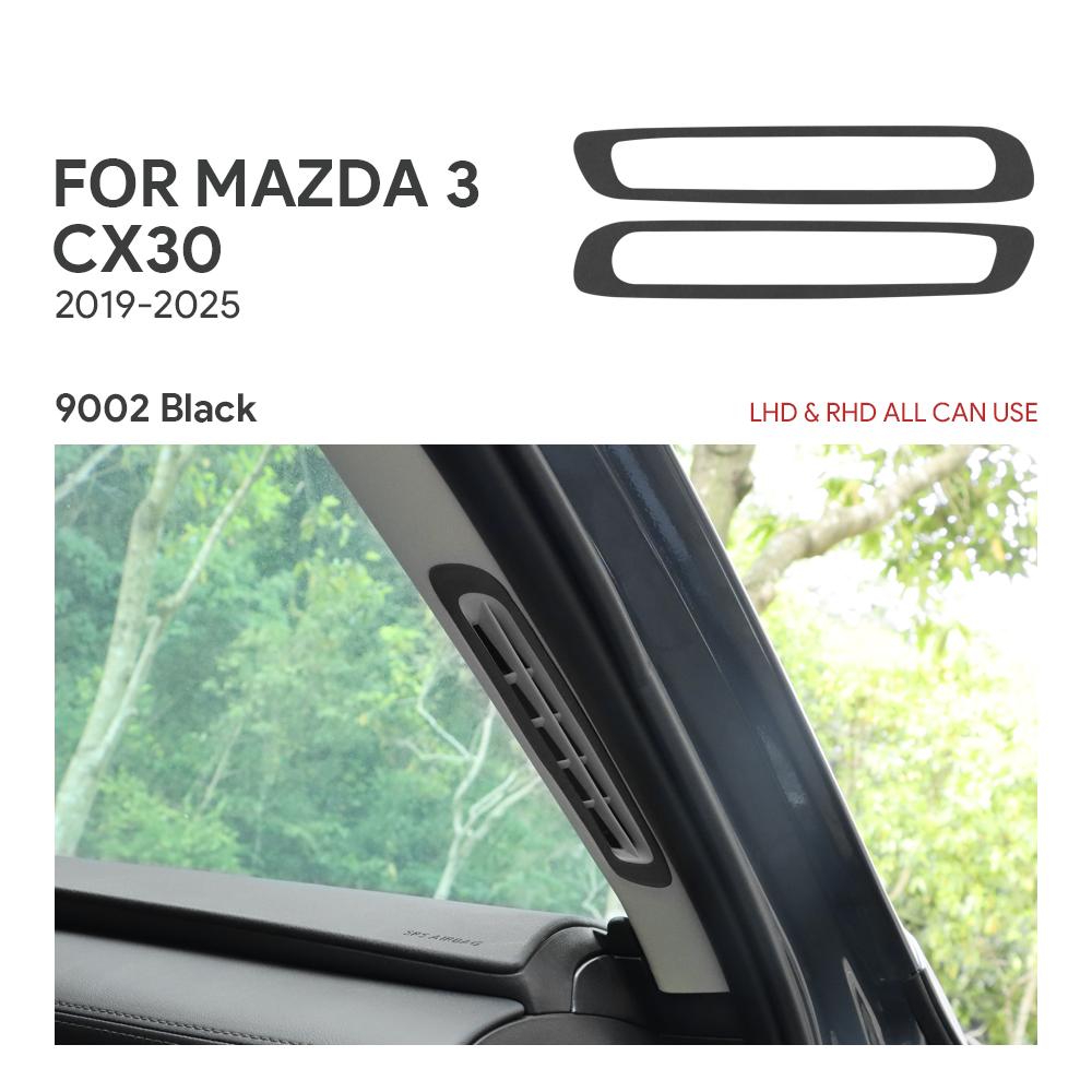 2 шт. Накладка из алькантары на верхнюю часть стойки A для LHD RHD для Mazda 3 Axela BP CX30 CX-30 2019 2020 2025 2025 2025 2025 2025 Автомобильный воздуховыпуск стойки A