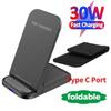 30W Wireless Charger Stand Foldable Qi Fast Charging Station Phone Holder for iPhone 14 13 12 X Samsung Galaxy Apple Watch Airpods Pro