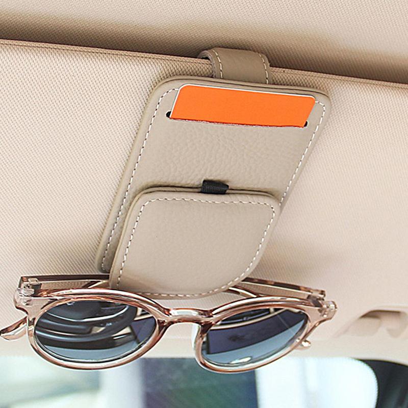 Футляр для солнцезащитных очков с магнитным козырьком, кожаный держатель для солнцезащитных очков, карман для автомобильного козырька, зажим для солнцезащитных очков, карман для хранения автомобильного козырька