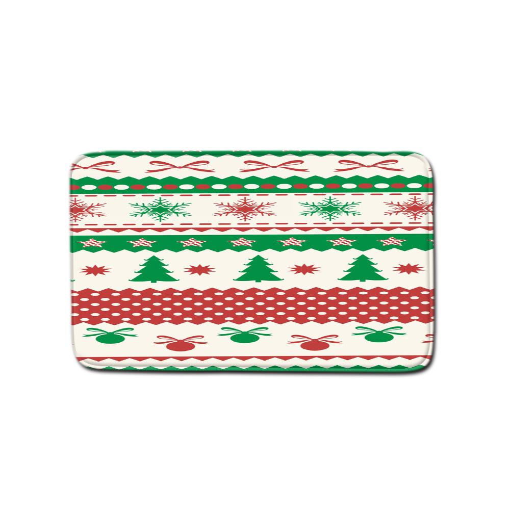 Christmas Waterproof Shower Curtain Four-Piece Combination Floor Mat Entrance Door Mat Bedroom Living Room Carpet