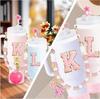 12PCS Cup Accessories for Cup 30oz 40oz Straw Cover Cap Water Bottle Handle Strap Boot Chains Personalized Sticker