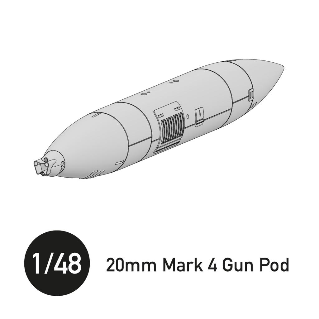 Пластиковые детали для модели Gas Hans 20mm Mark 4 Gunpod 1/48 HAUGH-AIR48003 (Самолет)