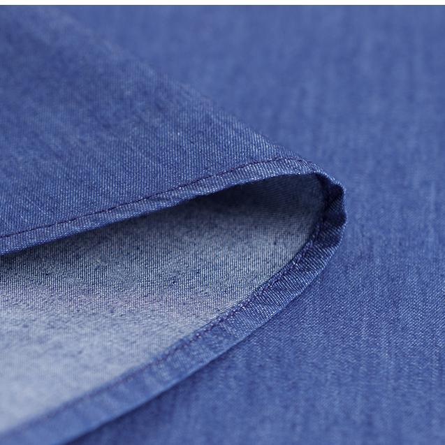 Мужские джинсовые рубашки из 100% хлопка с длинным рукавом, мягкие мужские джинсовые рубашки стандартной посадки, деловая повседневная однотонная однотонная рубашка с карманами