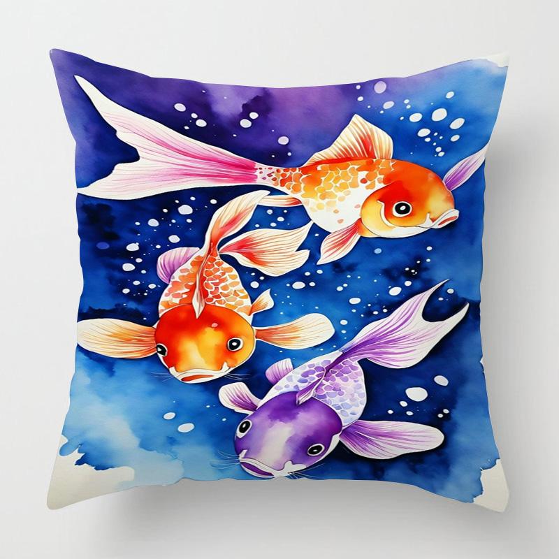 Marine Life Theme Pillow Case Home Living Room Sofa Decorative Cushion Cover 45X 5Cm 50X 50Cm Machine Washable Beach Style