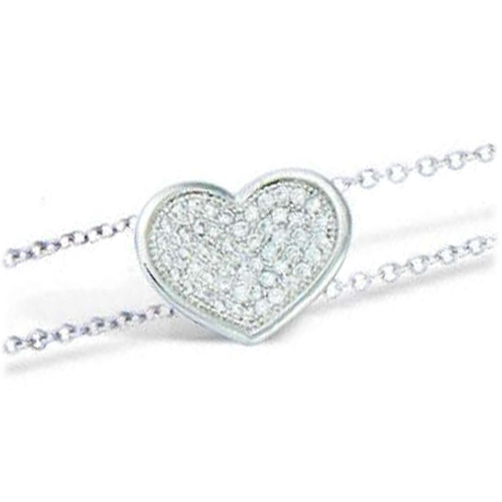 Les Trésors De Lily [L7188] - Silver Bracelet 'Love' White Silver (rhodium Plated) - 10x12 Mm