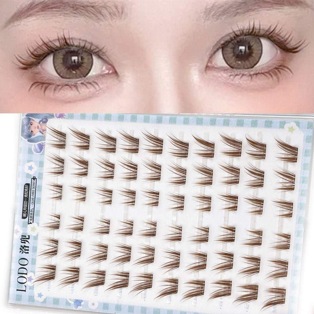 DIY Brown Lash Clusters Cat Eye Style Individual Lashes Women Eye Lashes Eyelash Extension