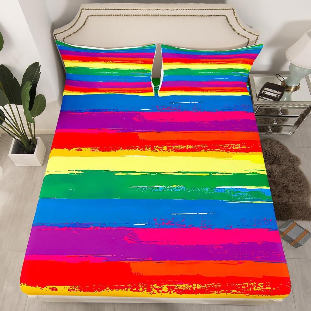 Halloween Pumpkin Ghost Bat Pattern Mattress Three-Piece Digital Printing Mattress Bedding Set